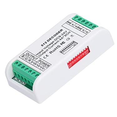 Imagem de TOPINCN Controlador de Tira LED RGB Decodificador LED DMX512 Controlador 3 Canais 9−24V Entrada IP44 Proteção Com Controle de Tensão Constante para a Lavadora da Parede da Barra