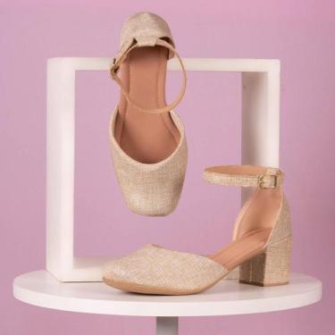 Imagem de Sandália Feminina de salto bloco juta - LG Camilla Calçados, Juta palh