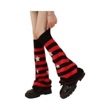 Imagem de Meias Longas Femininas Y2K Harajuku Com Estampa De Estrelas, Estilo JK