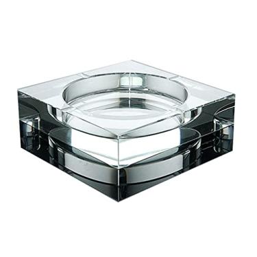 Imagem de Cinzeiro quadrado de vidro cinzeiro transparente para decoração interna e externa pequeno cinzeiro (10 cm)