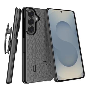 Imagem de CusPra Capa coldre para Galaxy S26 Plus com clipe de cinto e suporte, capa resistente 2 em 1 proteção total de grau militar (preto)