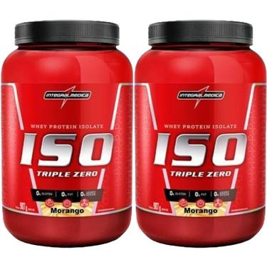 Imagem de Kit 2X Whey Iso Triple Zero - 907g Morango - IntegralMédica-Masculino