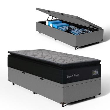 Imagem de Cama Box Baú com Colchão de Espuma D45 Pillow Top Suport Prime Solteiro 88cm