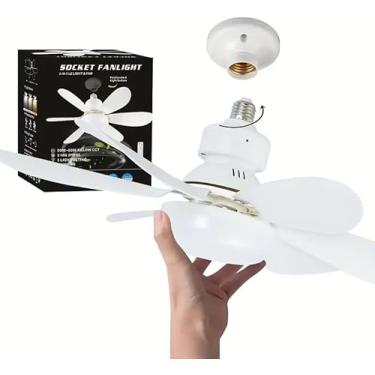 Imagem de Lâmpada Ventilador de Teto Multifuncional Controle Remoto – LED 40W, Bocal Comum, 3 Velocidades, Luz Ajustável, Função Noturna, Temporizador e Memória – Silenciosa e Econômica para varios ambientes.