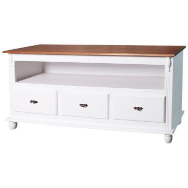 Imagem de Rack 3 Gavetas Com Nicho E Tampo De Madeira - M550501 Cor Garapa - Verniz