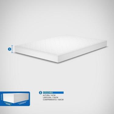 Imagem de Colchão Casal Espuma D33 Guarda Costas Probel 14cm Bege/Marrom (138x188x14cm)