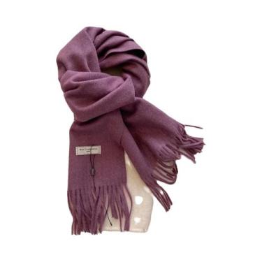 Imagem de Cachecol Feminino Longo De Caxemira Quente Para Inverno, 26 Cores, Xal