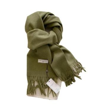 Imagem de Cachecol Feminino Longo De Caxemira Quente Para Inverno, 26 Cores, Xal