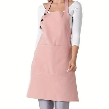 Imagem de Avental com alça de pescoço ajustável de poliéster para homens e mulhe