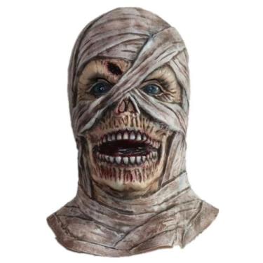 Imagem de Máscara facial completa de látex Cosplay Mummy, adereços de fantasia d