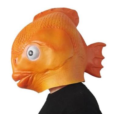 Imagem de Máscara facial completa de látex com capacete, traje de cosplay Golden