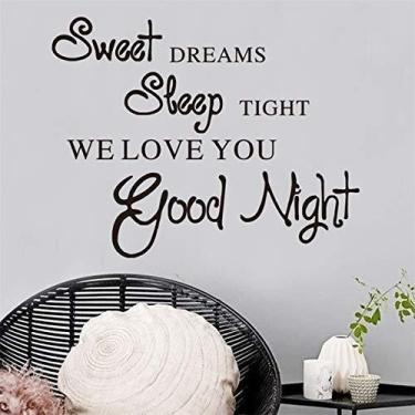 Imagem de Adesivo de parede Sweet Dreams Good Night PVC 32x42cm - yiweisai