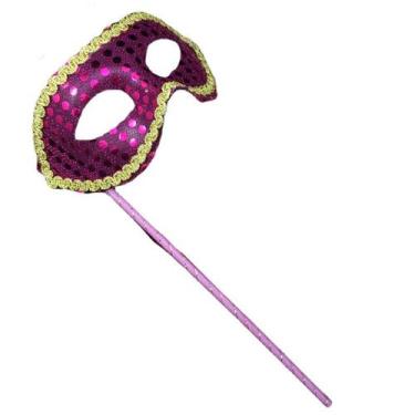 Imagem de Máscara de cosplay, fantasia de Halloween, adereços, festa, rosa, glit