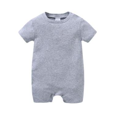 Imagem de Macacão De Algodão Branco E Preto Para Bebês Meninos E Meninas, Manga 