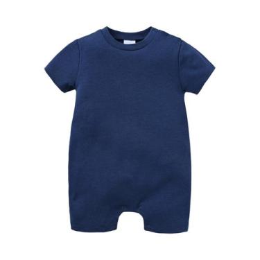 Imagem de Macacão De Algodão Branco E Preto Para Bebês Meninos E Meninas, Manga 