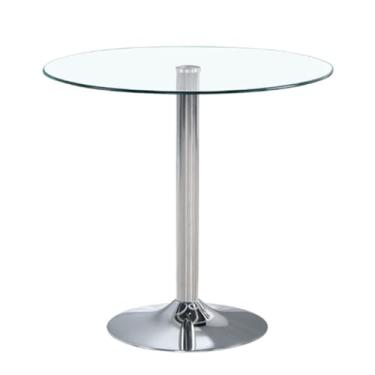 Imagem de HYYTEIBL Mesa de jantar redonda de vidro de 79 cm, circular moderna, base resistente e perfeita para 2 a 4 lugares, estilo bistrô para sala de jantar, sala de estar, varanda, café