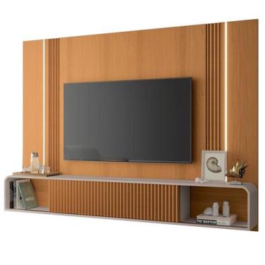 Imagem de Painel para Tv 85 Pol Suspenso Canelado com Led Vivaz H01 Off White/Ci