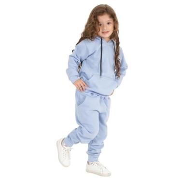 Imagem de Conjunto Infantil Menina Blusa e Calça Moletom - Daze Modas, Azul, 12