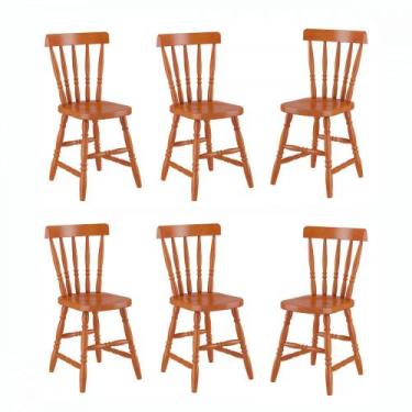 Imagem de Conjunto 6 Cadeiras Madeira Eucalipto Mel Piratini, Mel