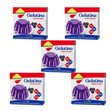 Imagem de Kit Gelatina Amora Zero Açúcar - Lowçucar 5 Unidades 10g - Lowçúcar