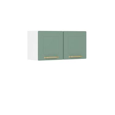 Imagem de Armário Aéreo de Aço 2 Portas Colors Bertolini, Verde/Branco