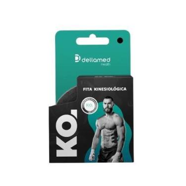 Imagem de Bandagem Elástica Adesiva Kinesiológica Dellamed Preto