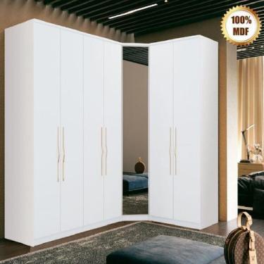 Imagem de Guarda Roupa Modulado de Canto 7 Portas com Espelho 3 Peças Decor - Mó