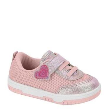 Imagem de Tênis Infantil Menina Molekinha Velcro Calce Fácil 2728.103 - Multi Color/Rosa - 19-Fem...