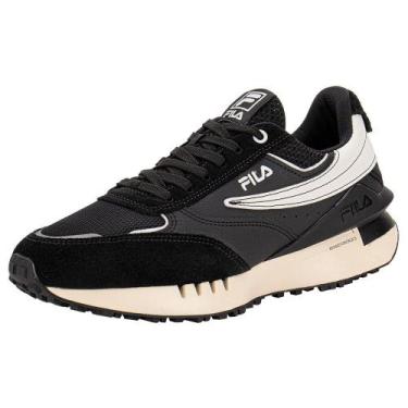 Imagem de Tênis masculino renno vintage 2 fila f01l00261, Preto, Branco, 39