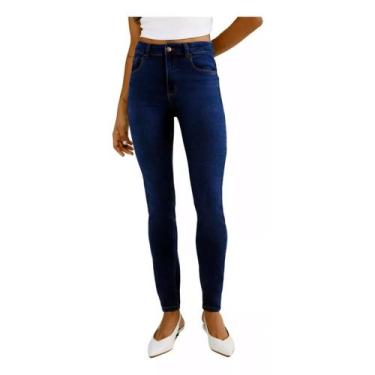 Imagem de Calça Jeans Feminina Hering Super Skinny Azul Escuro - KZF4, 36, Azul
