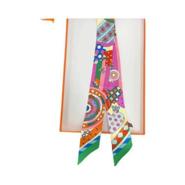 Imagem de Lenço De Seda Versátil Para Mulheres 5x90cm, Decorativo, Longo, Para E