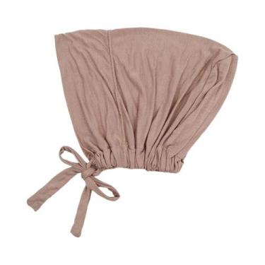 Imagem de Touca Hijab Modal Feminina, Turbante Interno Com Cordão, Chapéu Islâmi