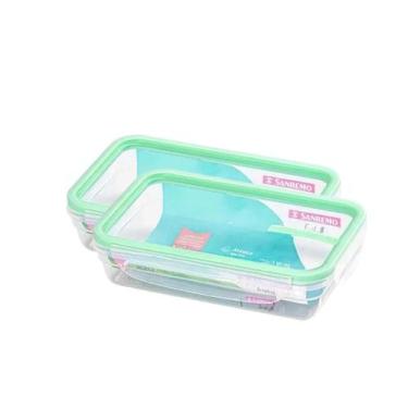 Imagem de Kit 2 Potes Hermético Plástico 820ml transparente Sanremo NF
