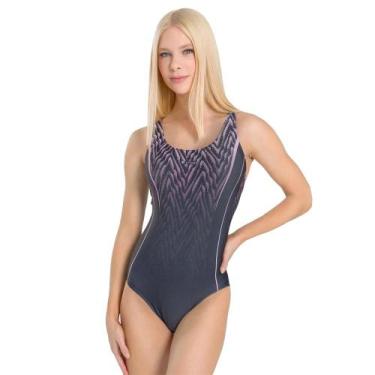 Imagem de Maio Natação Trinys 3619 Estampado Adulto SL2679 Feminino, Preto, Rosa