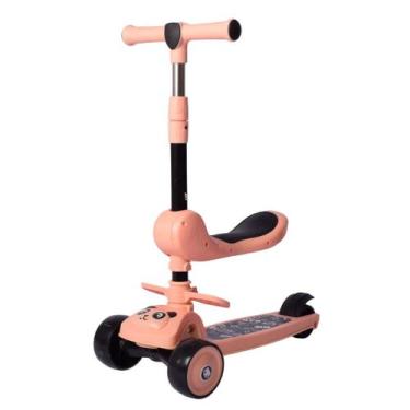 Imagem de Patinete Infantil 3 Rodas Altura Ajustável Led Presente Criança 3 Anos