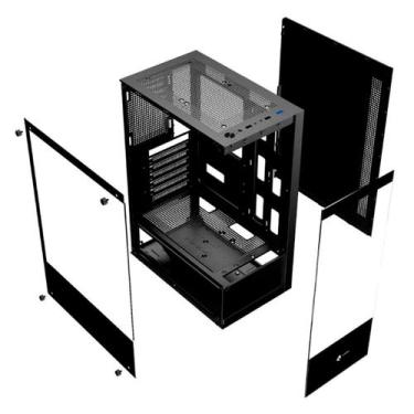 Imagem de Gabinete Gamer Hayom, Mid Tower, ATX, Lateral e frontal em Vidro Tempe