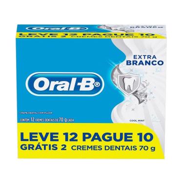 Imagem de Creme Dental Oral B Extra Branco 70g Embalagem com 12 Unidades