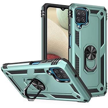 Imagem de Mobile phone accessories Para Samsung for Galaxy A12 5G TPU à prova de choque + capa protetora de PC com suporte giratório de 360 ​​graus phone case