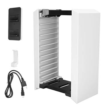 Base Vertical Carregador Suporte Fone Rack 12 Jogos Ps5 no Shoptime