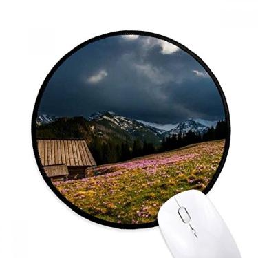 Imagem de DIYthinker Casa Flor Silvicultura Ciência Natureza Cenário Mouse Pad Desktop Escritório Tapete Redondo para Computador