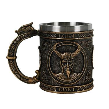 Imagem de OTARTU Caneca de café Mythology nórdica Viking Trickster God Loki Caneca de cerveja Caneca de cerveja, presente viking nórdico