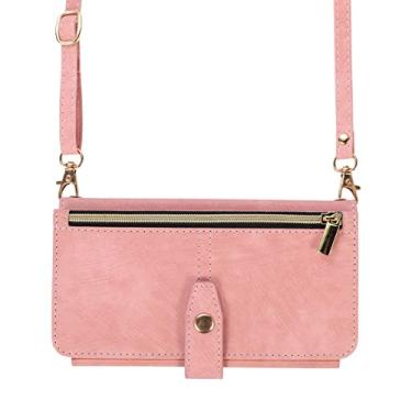 Imagem de Capa de telefone tipo carteira com zíper transversal para Samsung Galaxy Z Fold 4 3 Fold4 Fold3 5G Suporte para cartão com cordão Capa de couro flip, ouro rosa, para Galaxy Z Fold3 5G