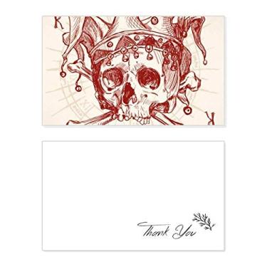 Imagem de Coringa Coringa Coroa Vermelha Esqueleto Cartão de Agradecimento Cartão de Aniversário Aniversário Recebimento Casamento Agradecimento
