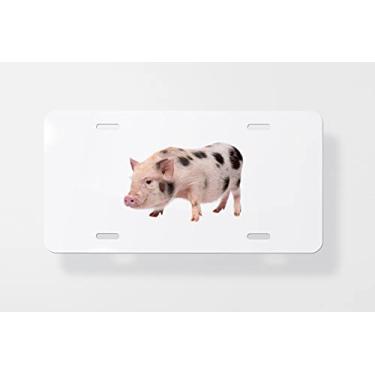 Imagem de Capa para placa de carro grande em miniatura rosa com pontos pretos – Capa para placa de carro – Capa para placa de carro 15 x 30 cm