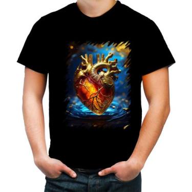 Imagem de Camiseta Colorida Coração De Ouro Líquido Gold Heart 8 - Kasubeck Stor