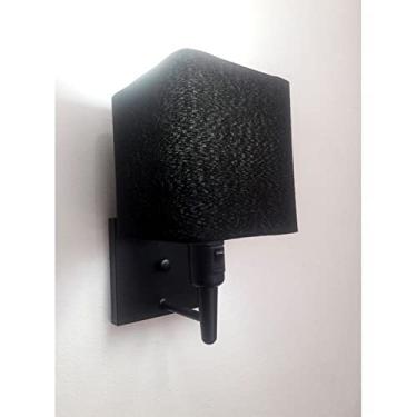 Imagem de Arandela Quadrada com Inter Liga e Cúpula Tecido, Vivare Iluminação, Arandela Parede2019 PRPR, Preto, Pequeno