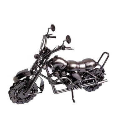 Imagem de Grande metal ferro arte moto modelo estátua para retro casa escritório barra decoração pesada motocicleta decoração escultura/886