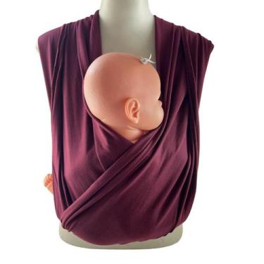 Imagem de Wrap Sling de Vestir para Carregar Bebês - Vinho - Generic, Vinho, G