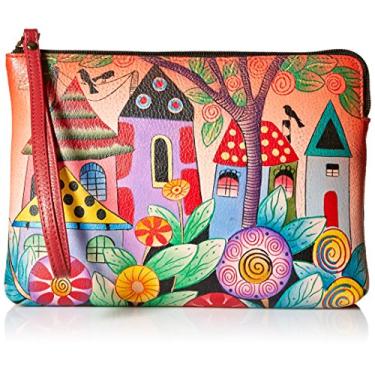 Imagem de Anna by Anuschka Bolsa feminina clássica pequena de couro legítimo | Arte original pintada à mão, Vila dos Sonhos