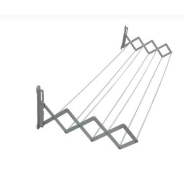 Imagem de Varal de Parede Sanfonado Jurerê 80cm Mahil em Alumínio